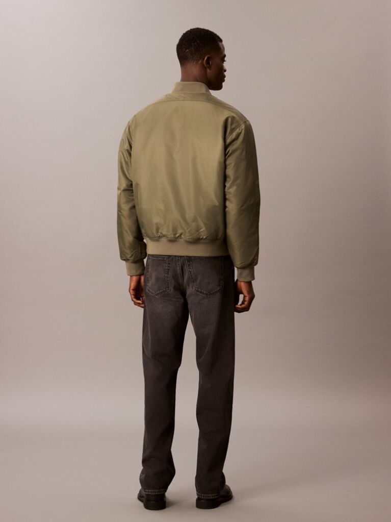 Green Nylon Bomber Jacket  Men