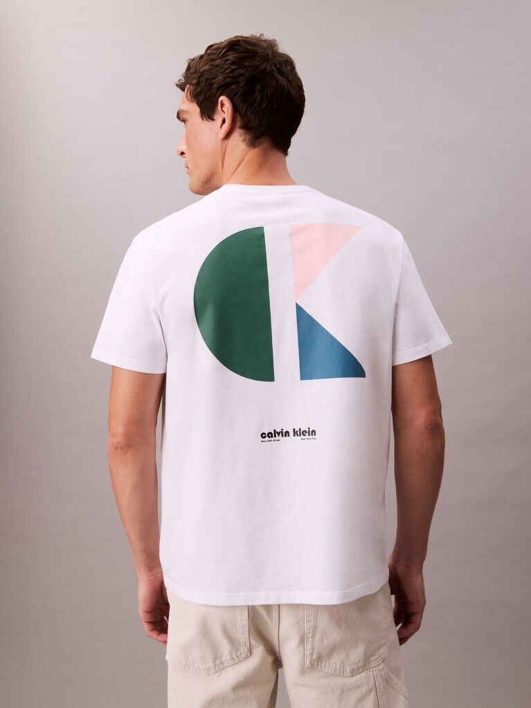 White Graphic Logo T-shirt  Men