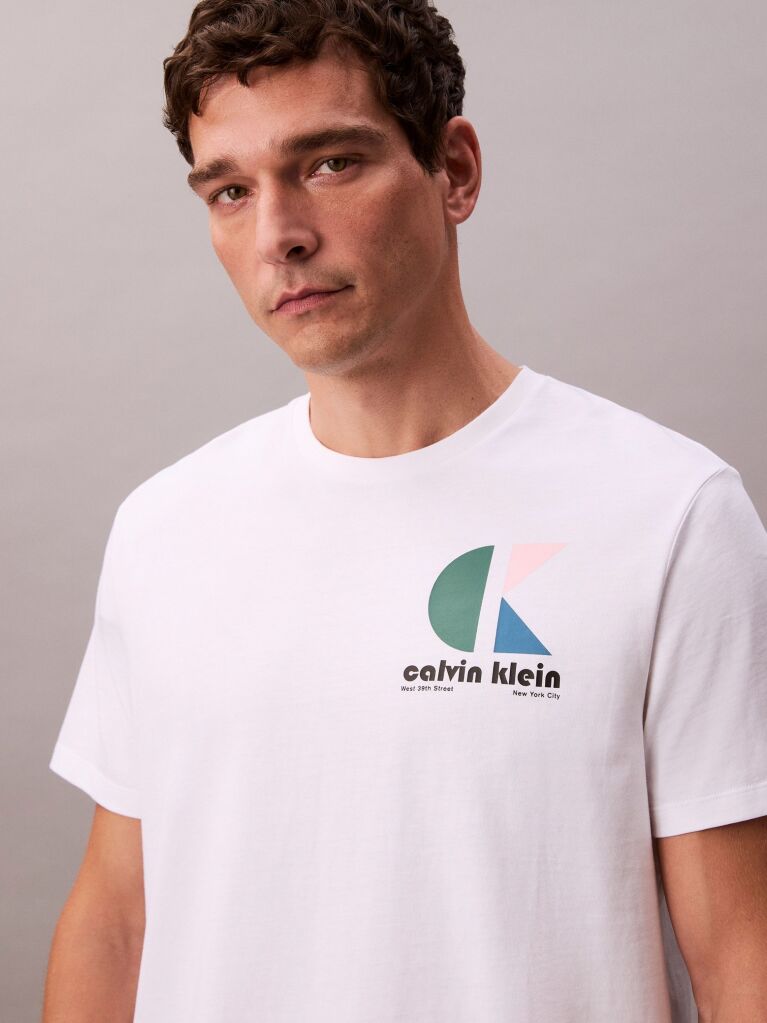 White Graphic Logo T-shirt  Men