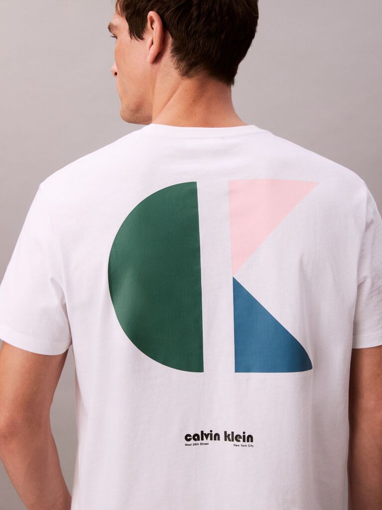 White Graphic Logo T-shirt  Men