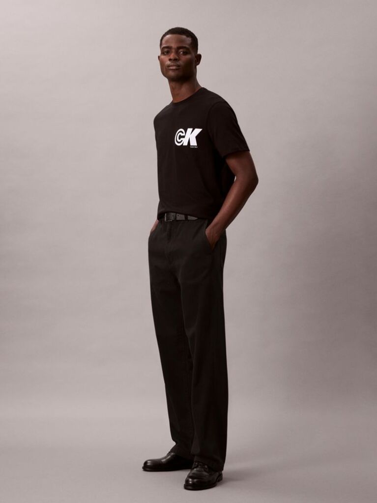 Μαύρο T-Shirt Με Λογότυπο  Άνδρας