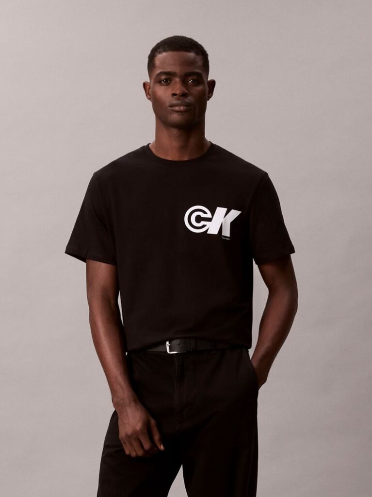 Μαύρο T-Shirt Με Λογότυπο  Άνδρας