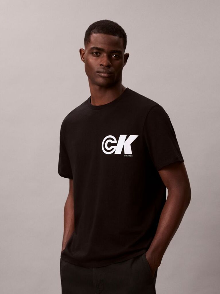 Μαύρο T-Shirt Με Λογότυπο  Άνδρας