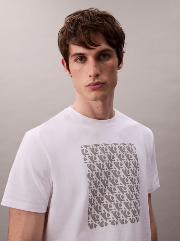 White Monogram Logo Easy Tee  Men