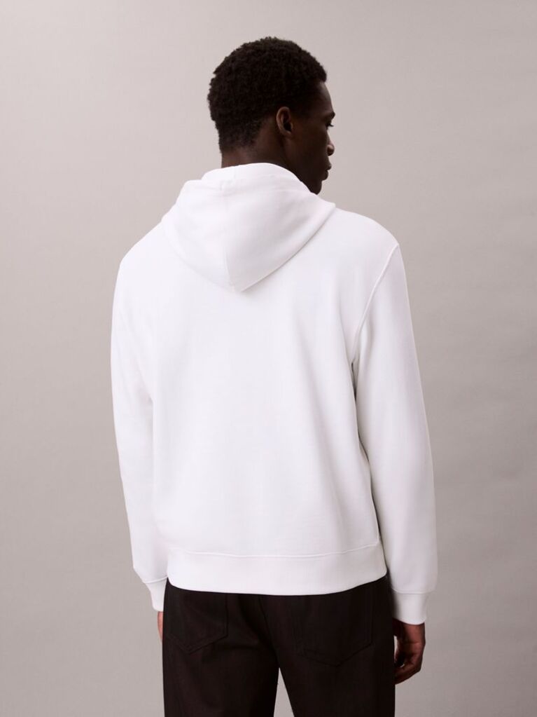White Logo Graphic Hoodie  Men