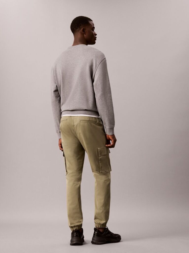 Green Skinny Twill Cargo Pants  Men