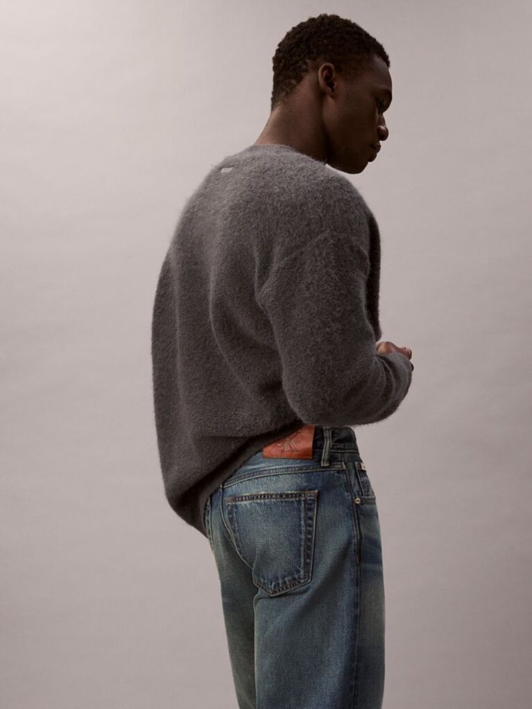 Grey 90's Straight Jeans  Men
