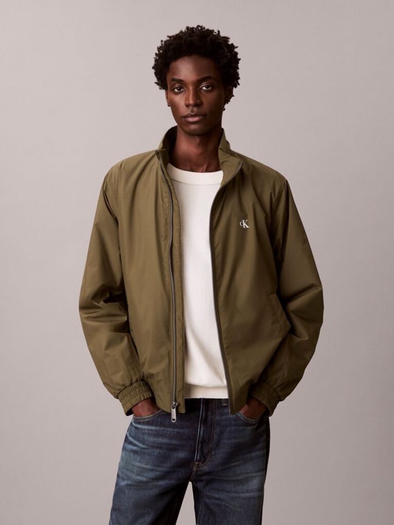 Green Padded Harrington Jacket  Men