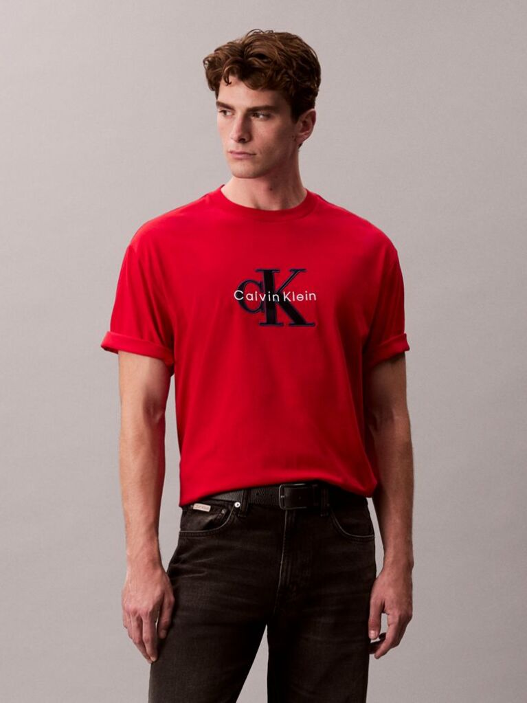 Red Monologo Graphic Relaxed T-Shirt  Men