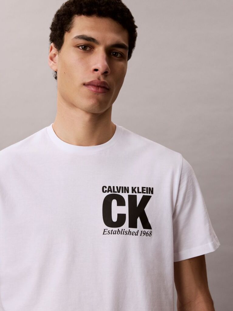 White Short Sleeve Graphic T-Shirt  Men