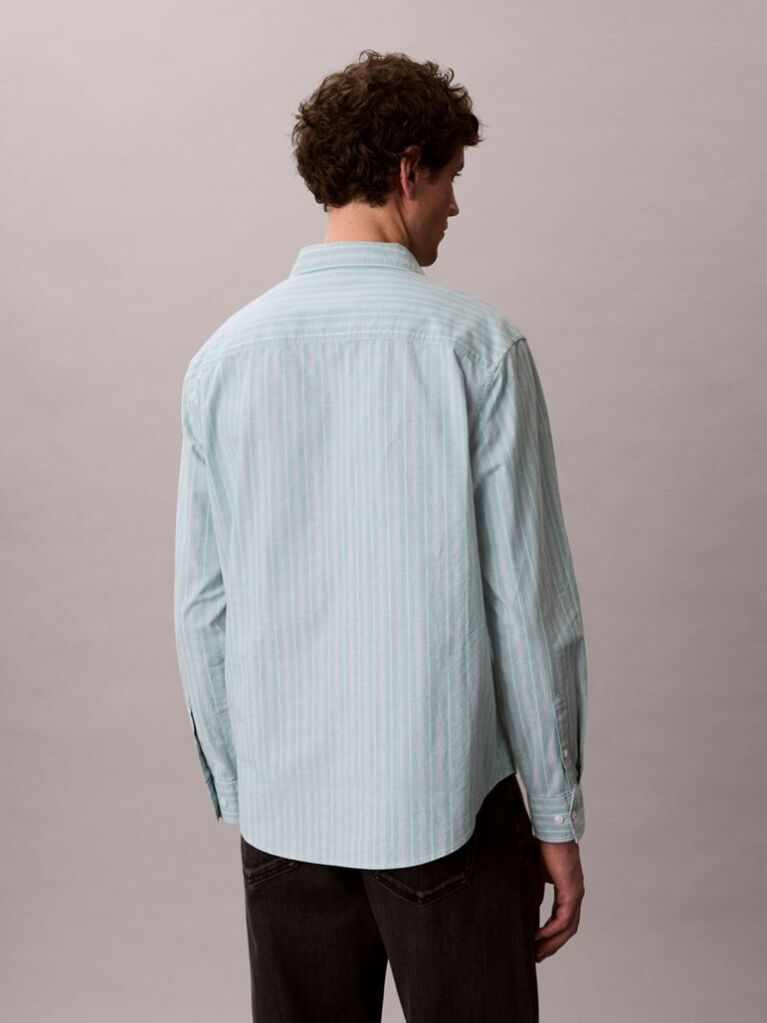 Green Stripe Relaxed Button-Down Shirt  Men
