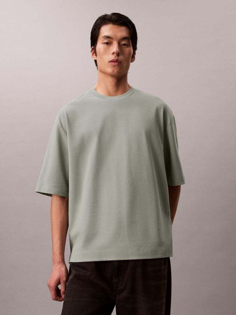 Green Relaxed Cooling Pique T-Shirt  Men