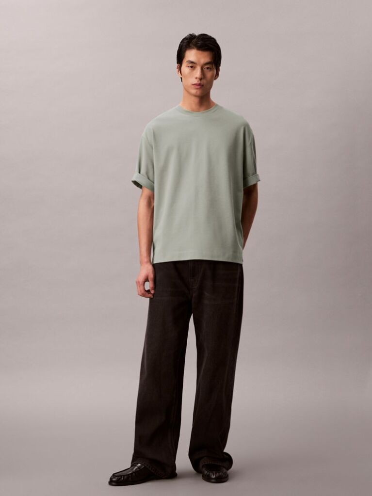 Green Relaxed Cooling Pique T-Shirt  Men
