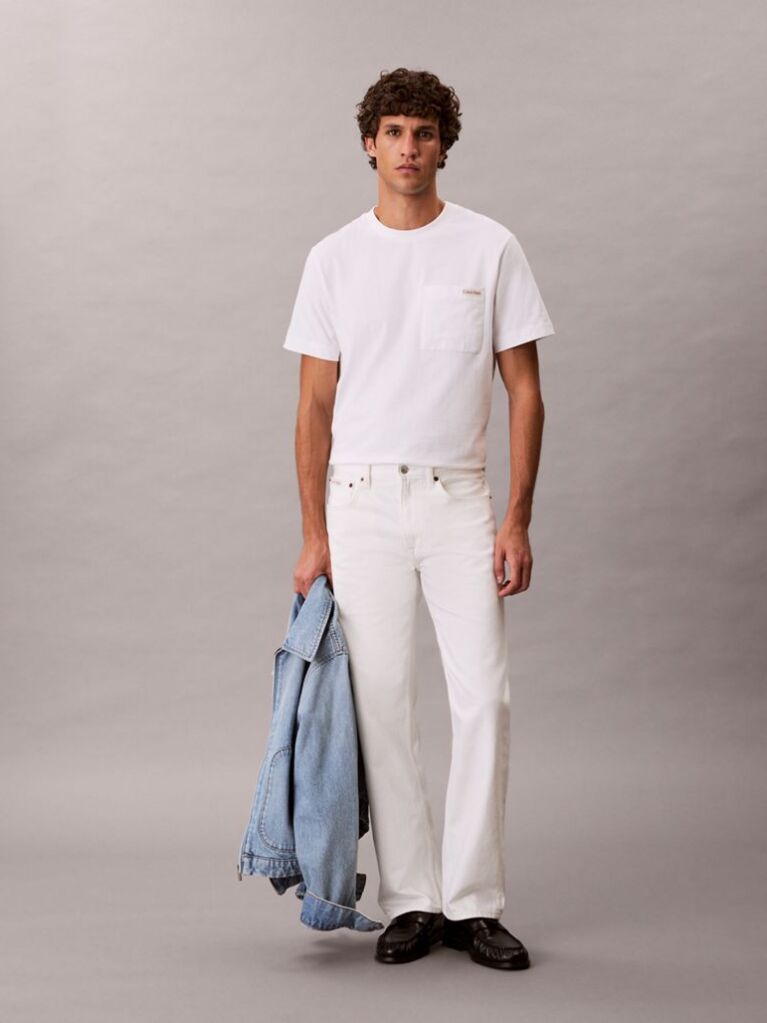 White Chest Pocket Badge T-shirt  Men