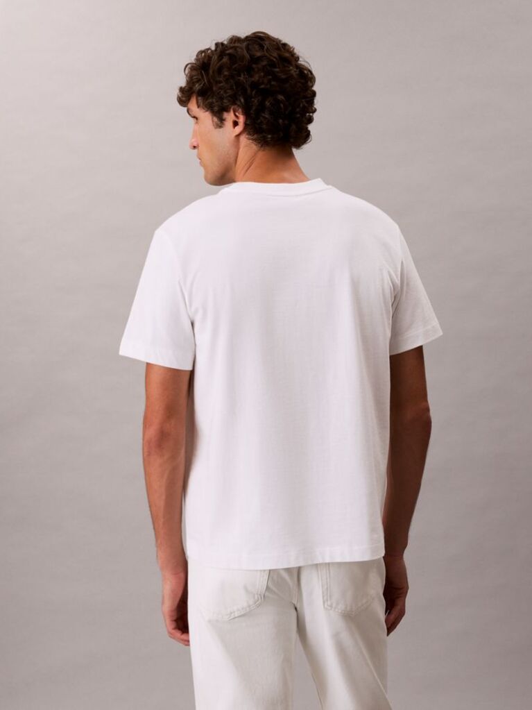 White Chest Pocket Badge T-shirt  Men