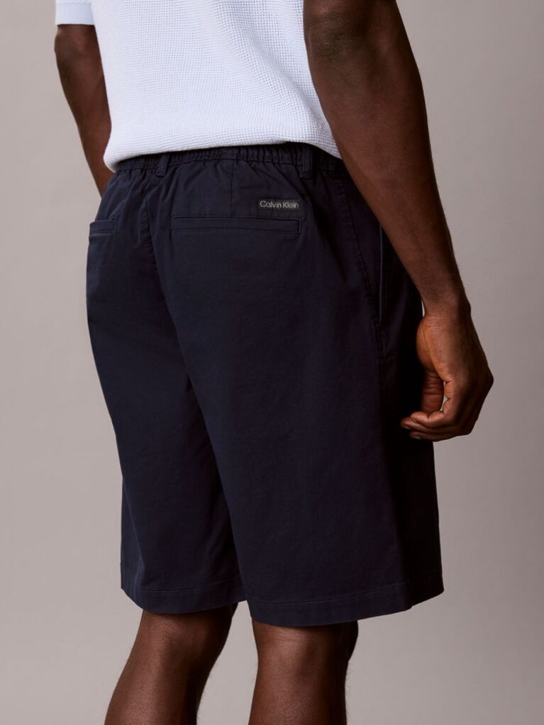Blue Cotton Twill Chino Shorts  Men