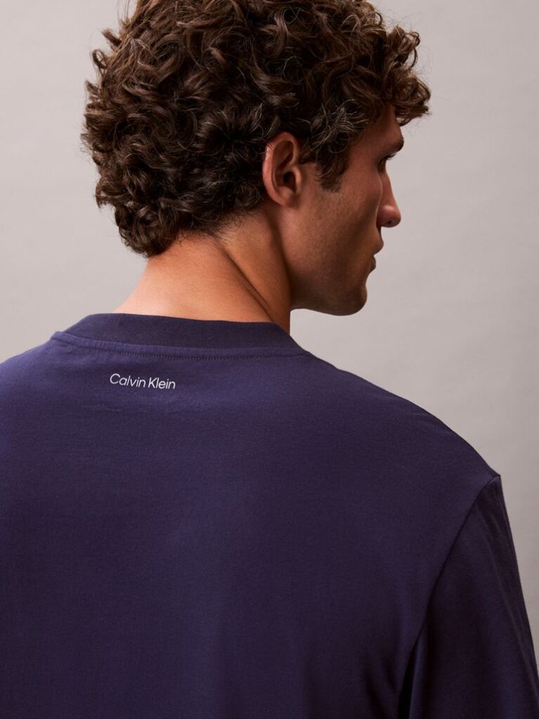 Blue Embroidered Logo T-shirt  Men