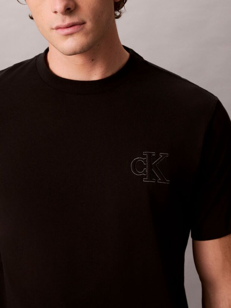 Black Relaxed Embossed Logo T-shirt  Men