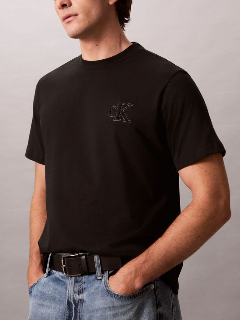 Black Relaxed Embossed Logo T-shirt  Men