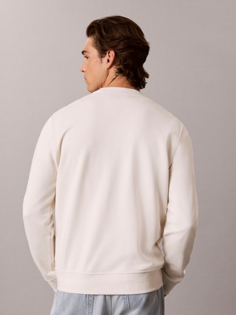 White Cotton Terry Monogram Sweatshirt  Men