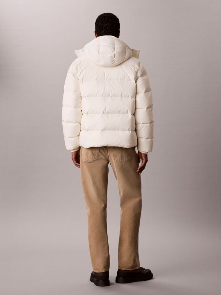 White Relaxed Nylon Puffer Jacket  Men