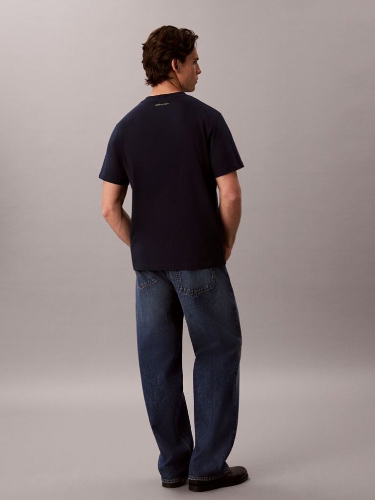 Blue Script Logo T-shirt  Men