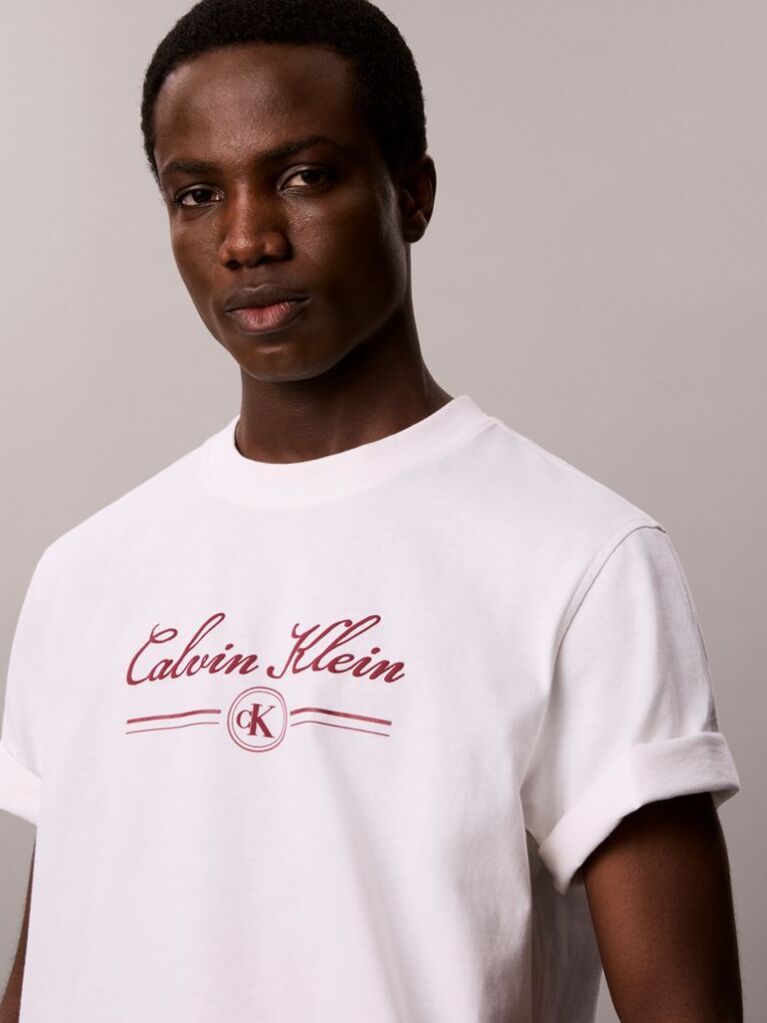 White Script Logo T-shirt  Men
