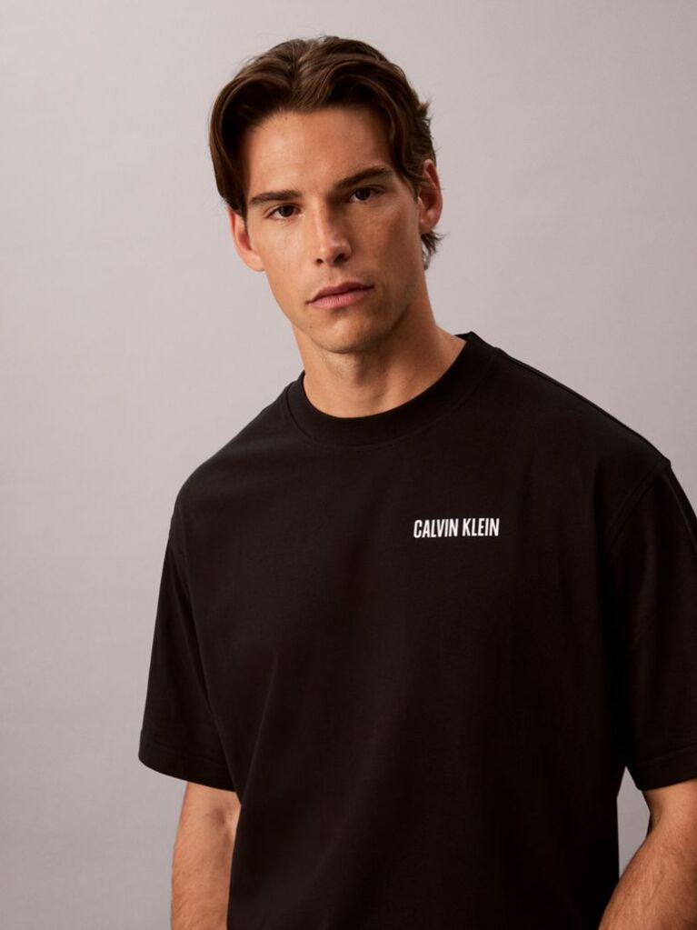 Black Relaxed Calvins Or Nothing Graphic T-Shirt  Men