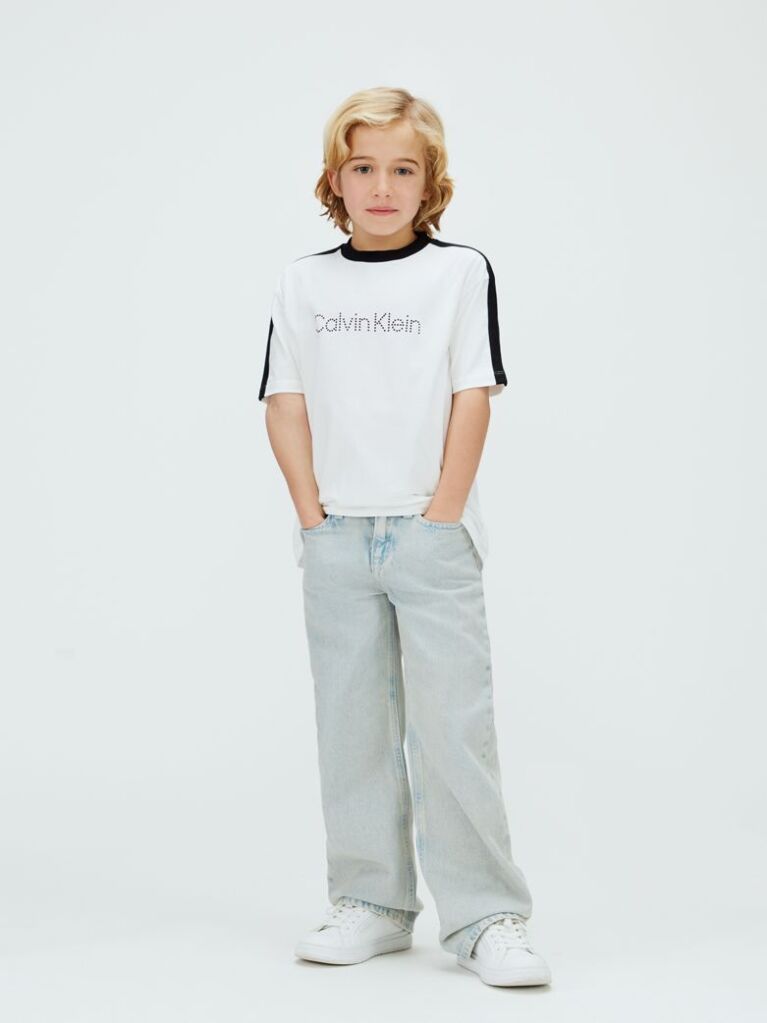 Λευκό T-shirt Με Colour Block Ρίγα  Αγόρι