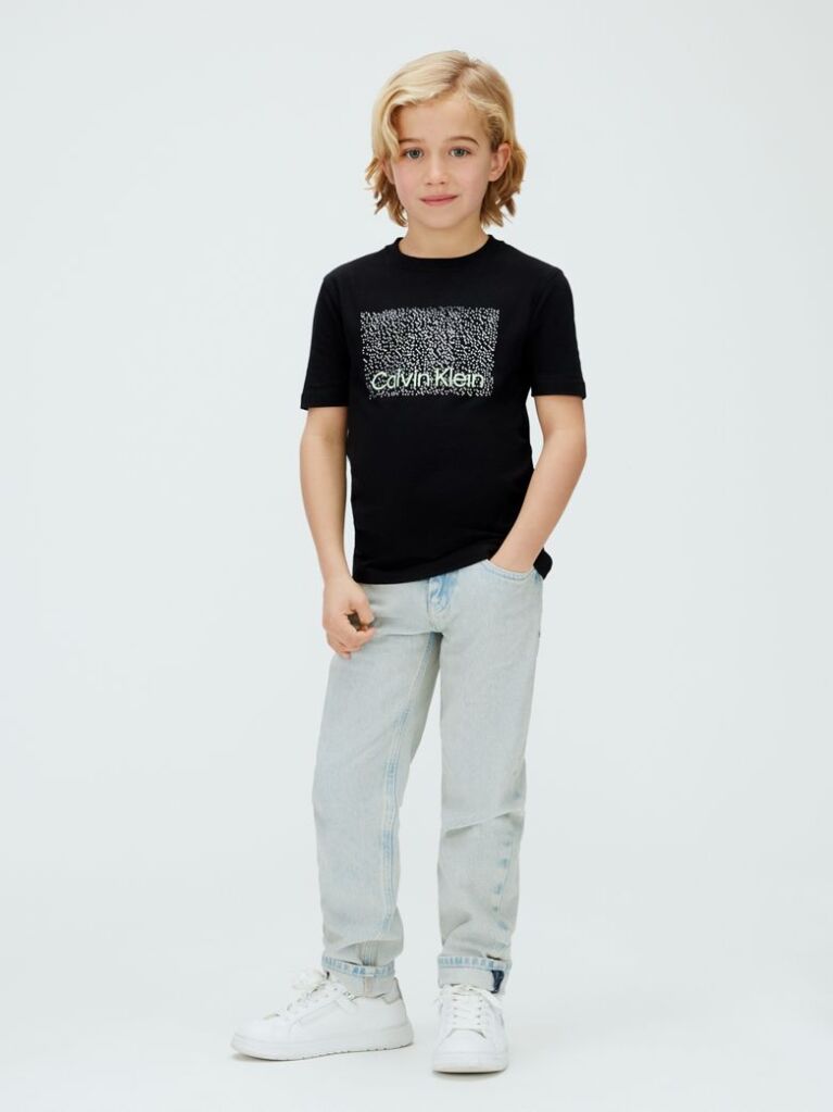 Μαύρο T-Shirt Με Διάτρητο Λογότυπο  Αγόρι