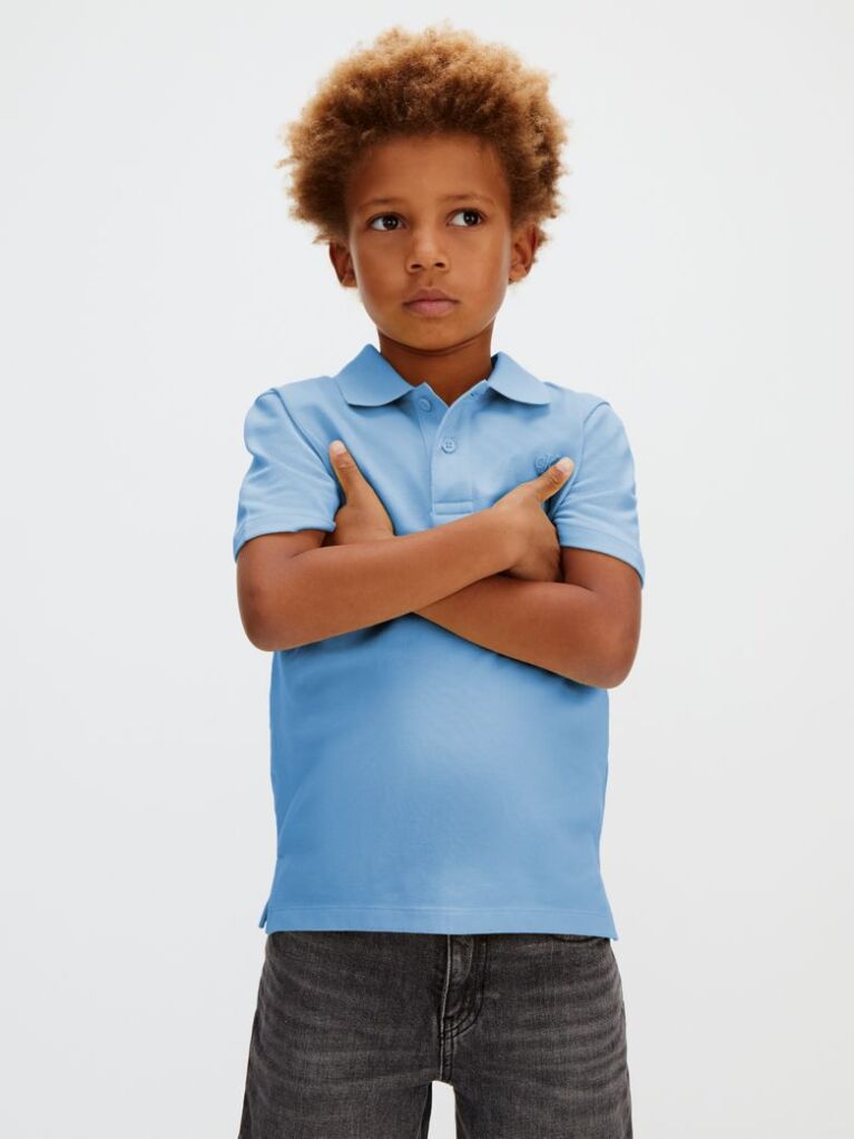 Blue Cotton Stretch Polo Shirt  Boys