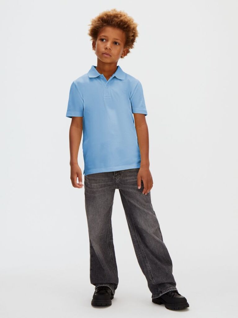 Blue Cotton Stretch Polo Shirt  Boys