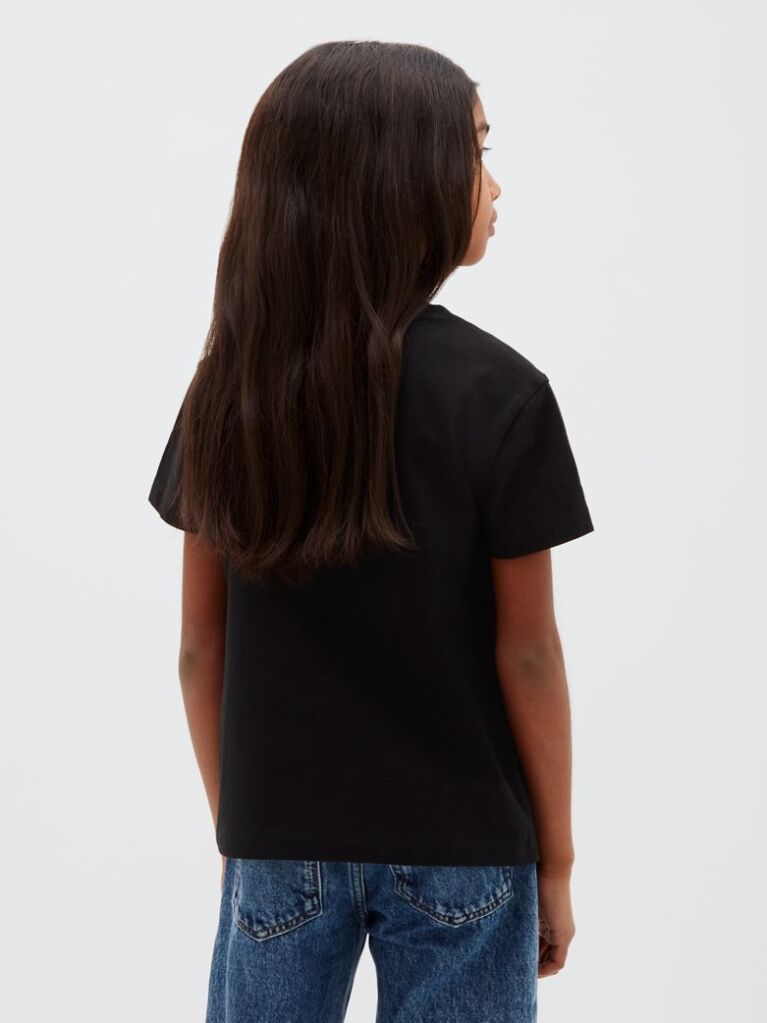 Black Kids' Logo T-shirt  Girls
