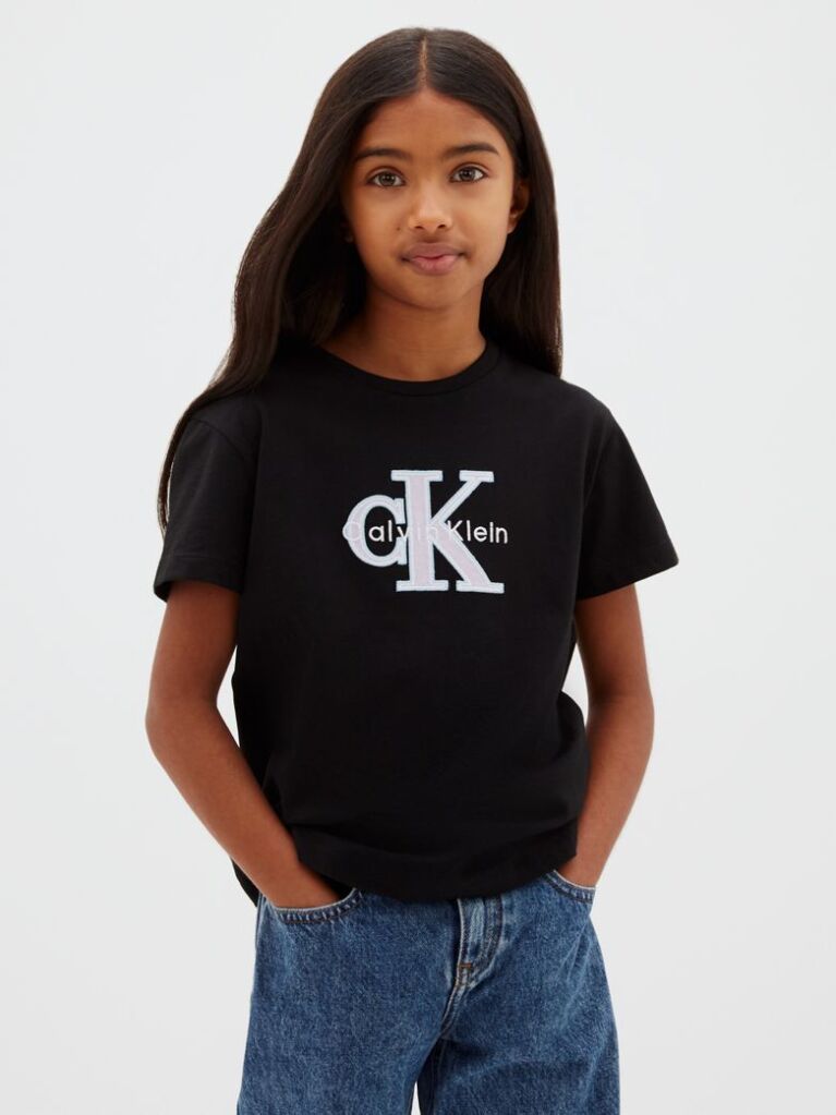 Black Kids' Logo T-shirt  Girls