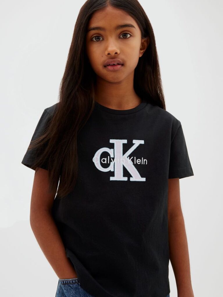 Black Kids' Logo T-shirt  Girls