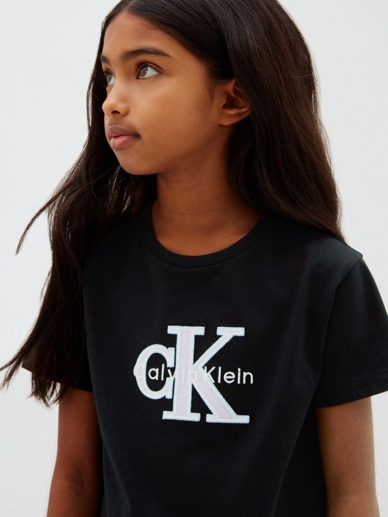 Black Kids' Logo T-shirt  Girls