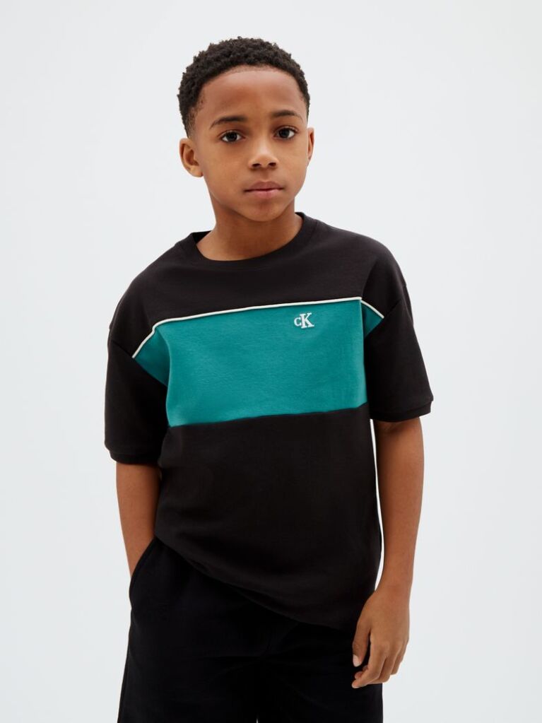 Black Kids' Colour Block T-shirt  Boys