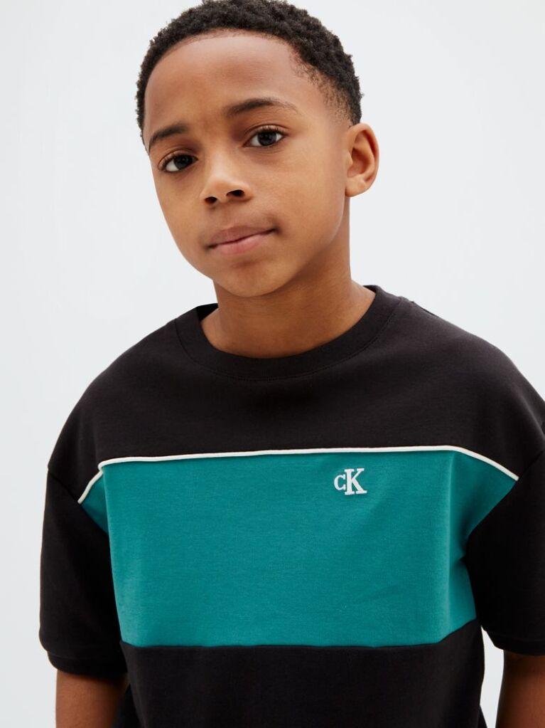 Black Kids' Colour Block T-shirt  Boys