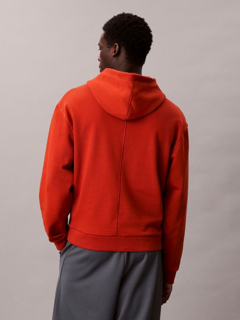 Orange Soft Cotton French Terry Hoodie  Men