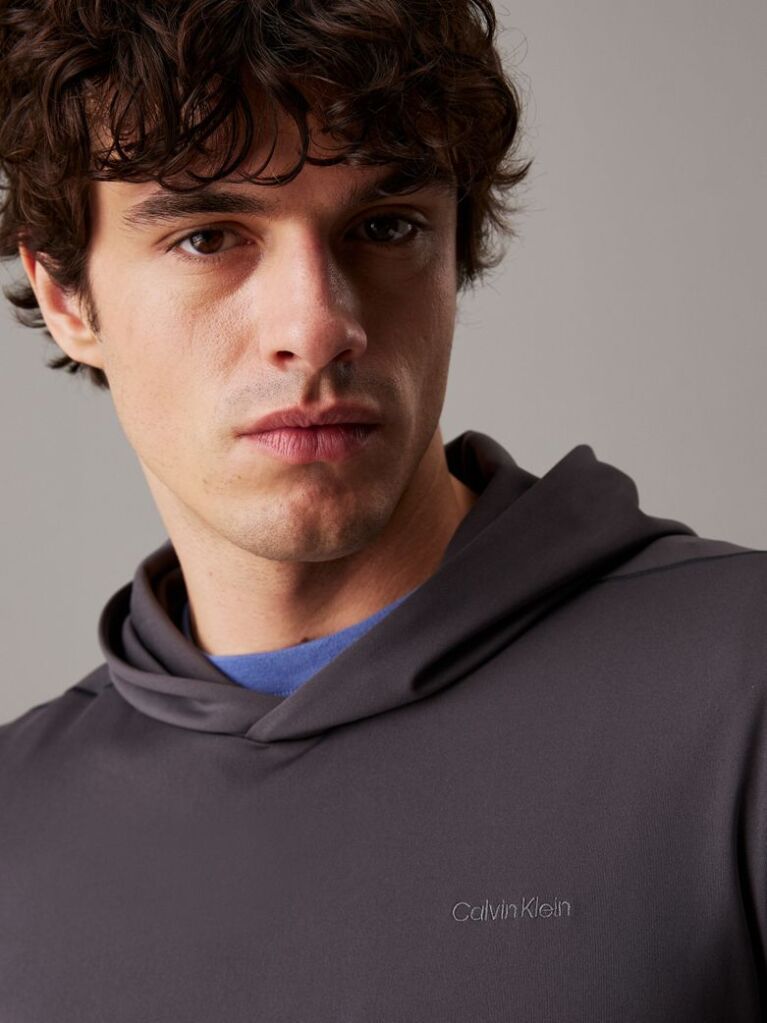 Grey Thumb Hole Hoodie  Men