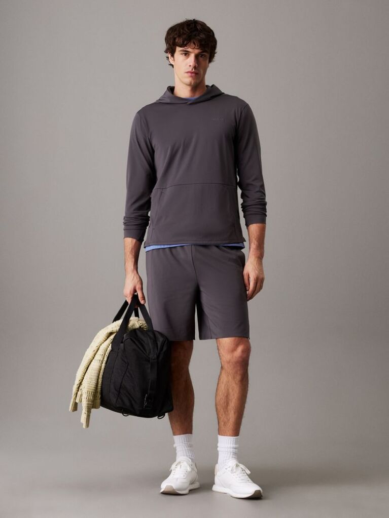 Grey Thumb Hole Hoodie  Men