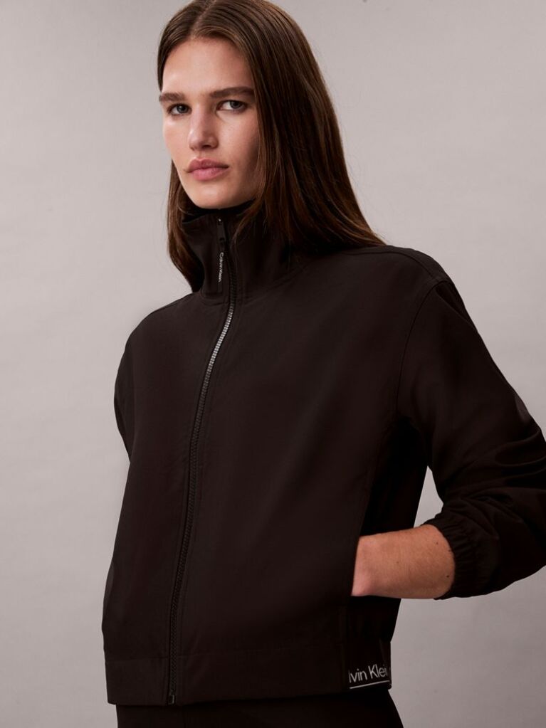 Black Performance Windbreaker Track Jacket  Women