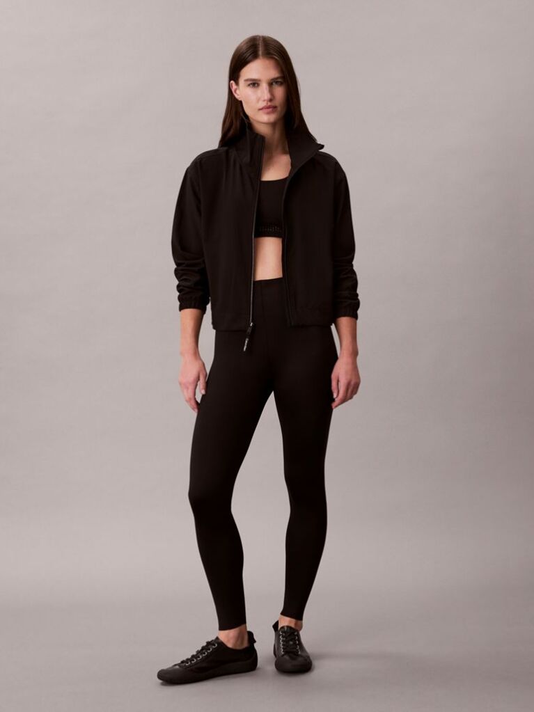 Black Performance Windbreaker Track Jacket  Women