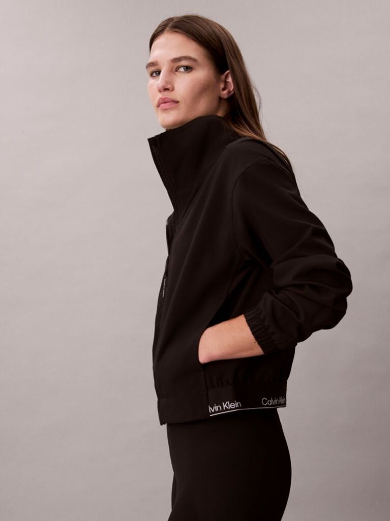 Black Performance Windbreaker Track Jacket  Women