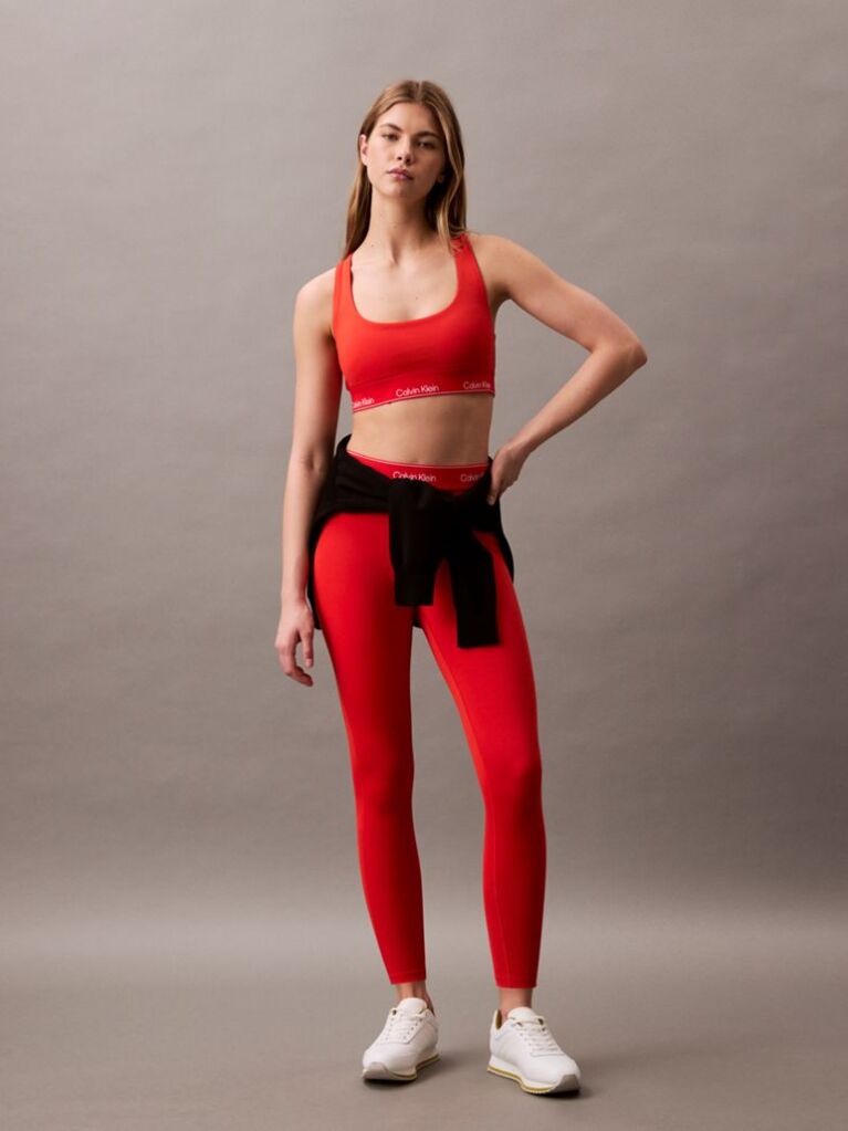 Red 7/8 Gym Leggings  Women