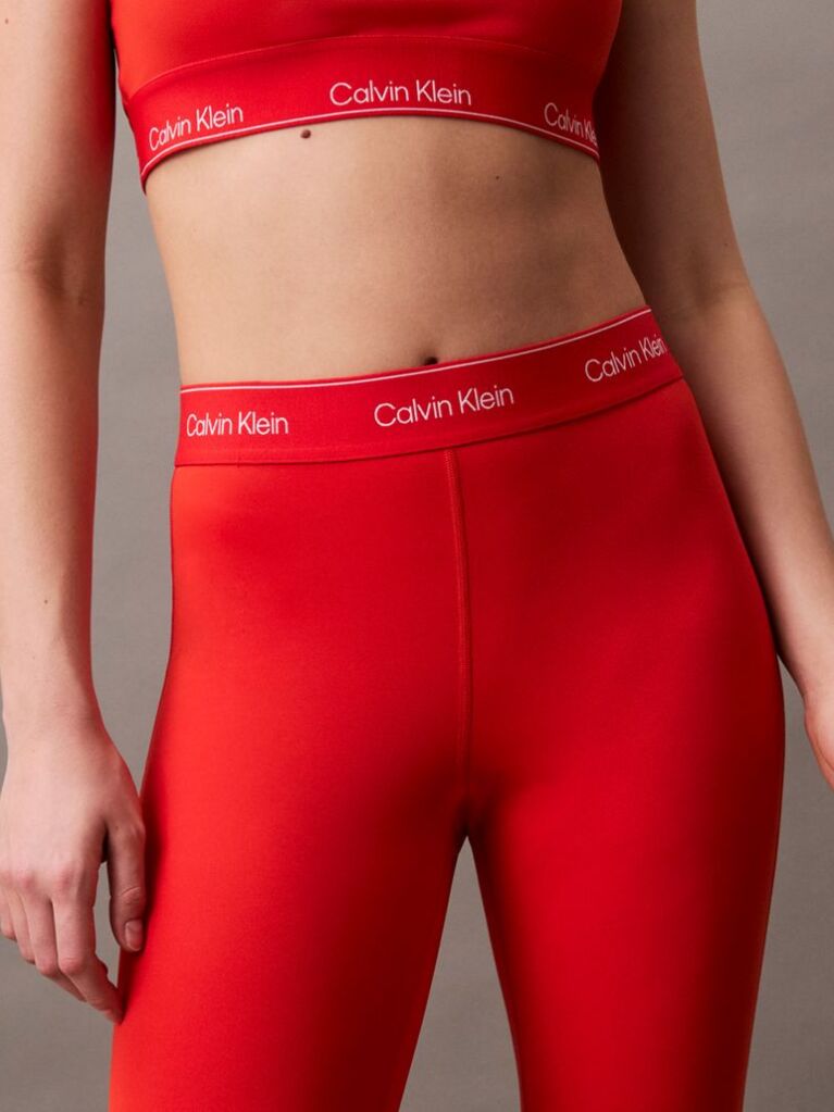 Red 7/8 Gym Leggings  Women