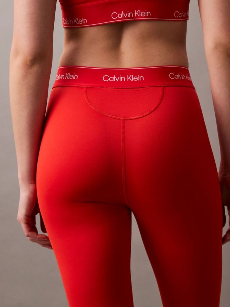 Red 7/8 Gym Leggings  Women