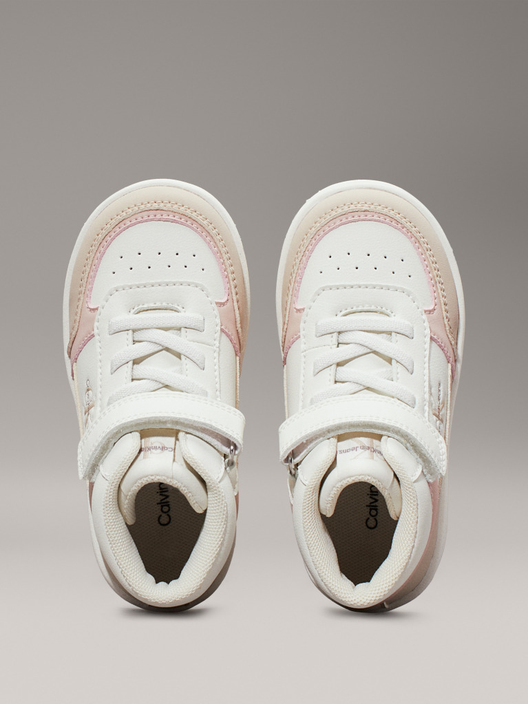 Multi Kids High Top Lace-Up/Velcro Sneaker  Girls