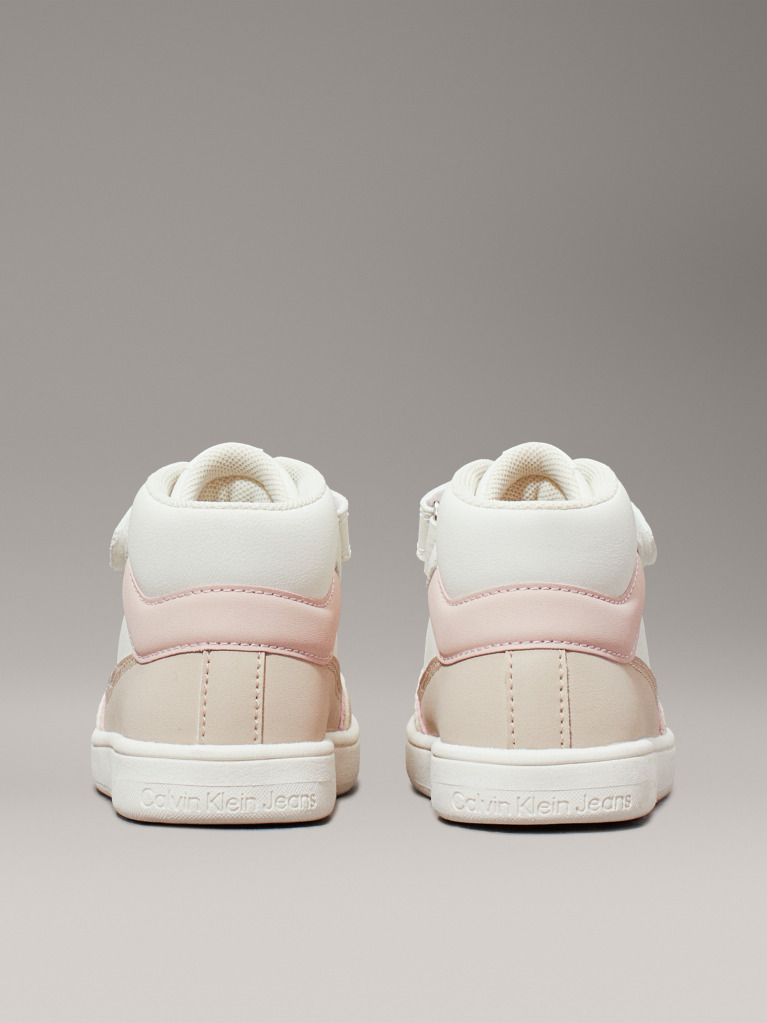 Multi Kids High Top Lace-Up/Velcro Sneaker  Girls