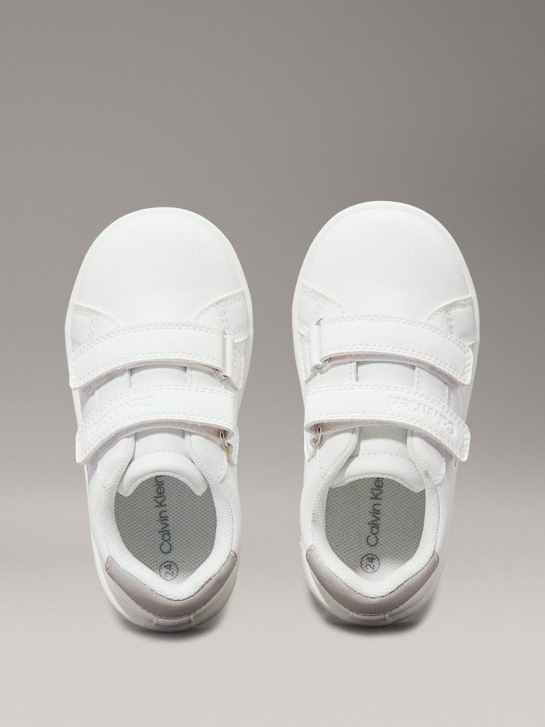 White Low Cut Velcro Sneaker  Girls